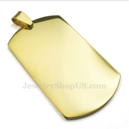 Titanium Gouden Kaartenhanger Ketting (Gratis Ketting)