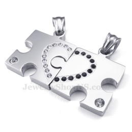 Titanium Sign Couples Hanger Ketting (Gratis Ketting) (Eén Paar)