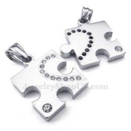 Titanium Sign Couples Hanger Ketting (Gratis Ketting) (Eén Paar)