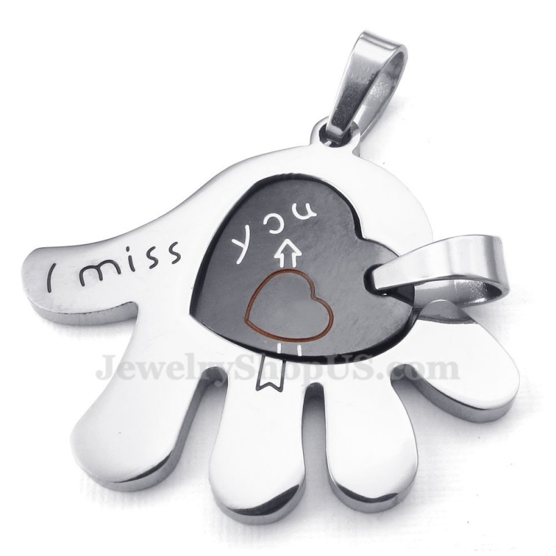 Titanium Koppels Handharten Hanger Ketting (Gratis Ketting) (Één Paar) Titanium Koppels Handharten Hanger Ketting (Gratis Ketting) (Één Paar)