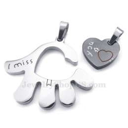 Titanium Koppels Handharten Hanger Ketting (Gratis Ketting) (Één Paar)