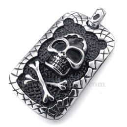 Kaarten Titanium Schedel Hanger Ketting (Gratis Ketting)
