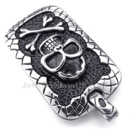 Kaarten Titanium Schedel Hanger Ketting (Gratis Ketting)