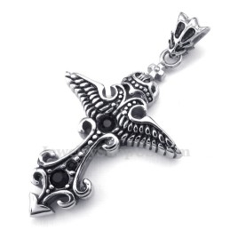 Zwarte Zirkoon Titanium Hanger Ketting (Gratis Ketting)