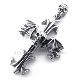 Titanium Schedel Hanger Ketting (Gratis Ketting)