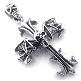 Titanium Schedel Hanger Ketting (Gratis Ketting)