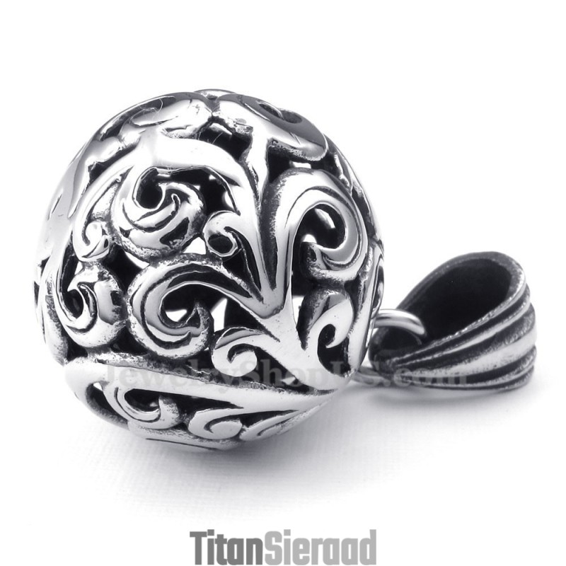 Titanium Holle Bol Hanger Ketting (Gratis Ketting)