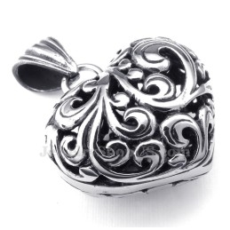Titanium Holle Harten Hanger Ketting (Gratis Ketting)