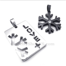 Titanium Gouden Sneeuwvlok Hanger Ketting Voor Koppels (Gratis Ketting) (Één Paar)