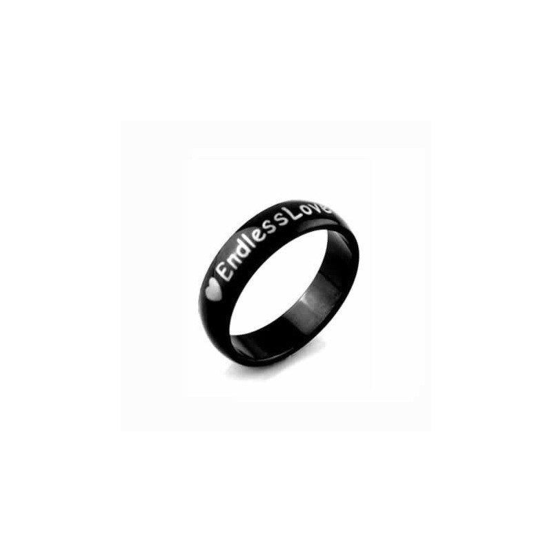 Endless Love Heren 6Mm Zwarte Titanium Ring Endless Love Heren 6Mm Zwarte Titanium Ring