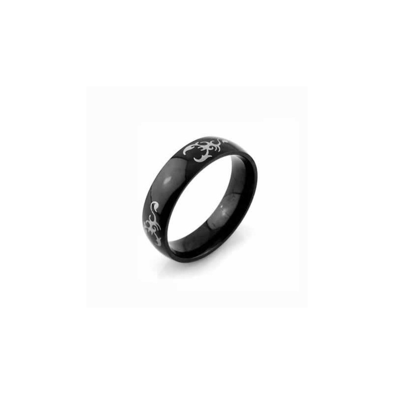 Scorpion King Heren 6Mm Zwarte Titanium Ring Scorpion King Heren 6Mm Zwarte Titanium Ring