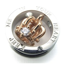 Titanium Imperial Crown Couples Hanger Ketting (Gratis Ketting) (Eén Paar)