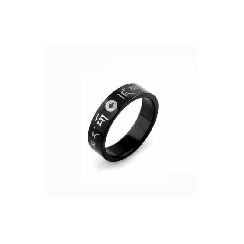 Koreaanse Herenring Van 6 Mm Zwart Titanium Koreaanse Herenring Van 6 Mm Zwart Titanium