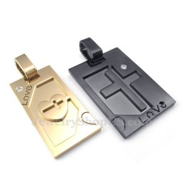 Titanium Kruis Hanger Ketting (Gratis Ketting) (Één Paar)