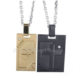 Titanium Kruis Hanger Ketting (Gratis Ketting) (Één Paar)