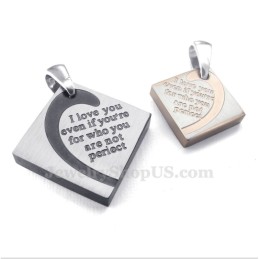 Titanium Vierkante Hangerketting Voor Koppels (Gratis Ketting) (Één Paar)