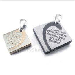 Titanium Vierkante Hangerketting Voor Koppels (Gratis Ketting) (Één Paar)