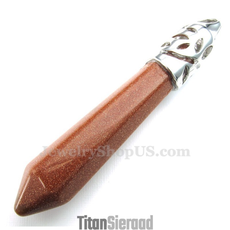 Titanium Goldstone Hanger Ketting (Gratis Ketting) Titanium Goldstone Hanger Ketting (Gratis Ketting)