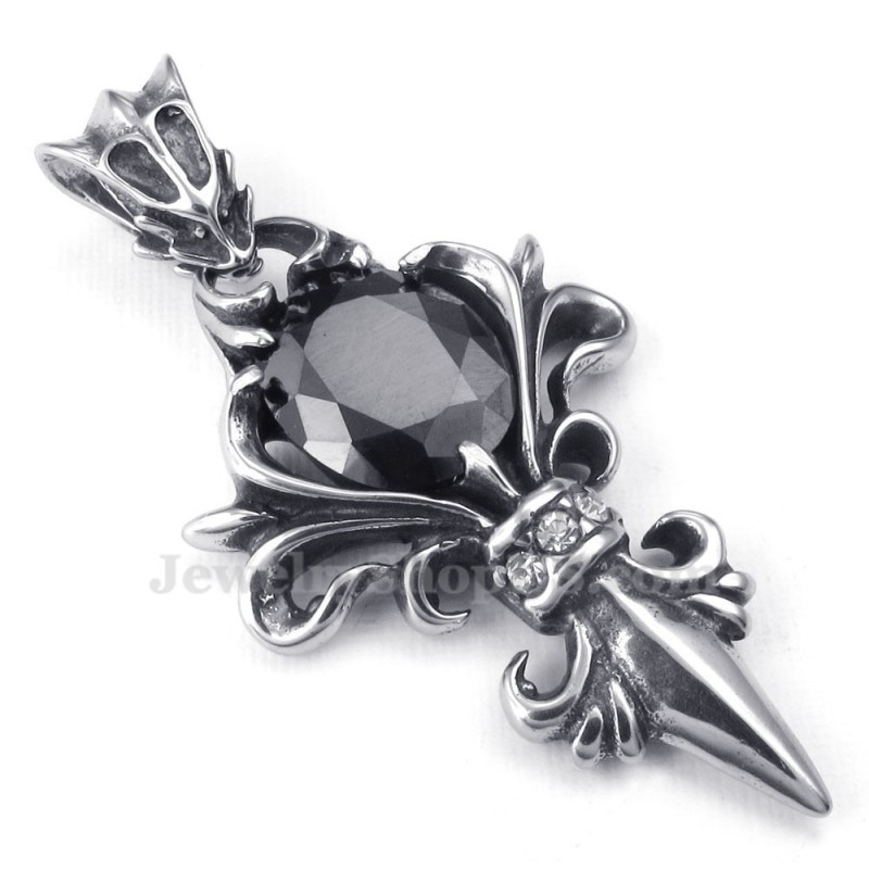 Zwarte Zirkoon Titanium Hanger Ketting (Gratis Ketting) Zwarte Zirkoon Titanium Hanger Ketting (Gratis Ketting)