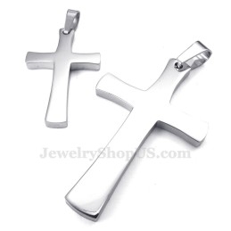 Zilveren Titanium Kruishanger Ketting (Gratis Ketting) (Één Paar)