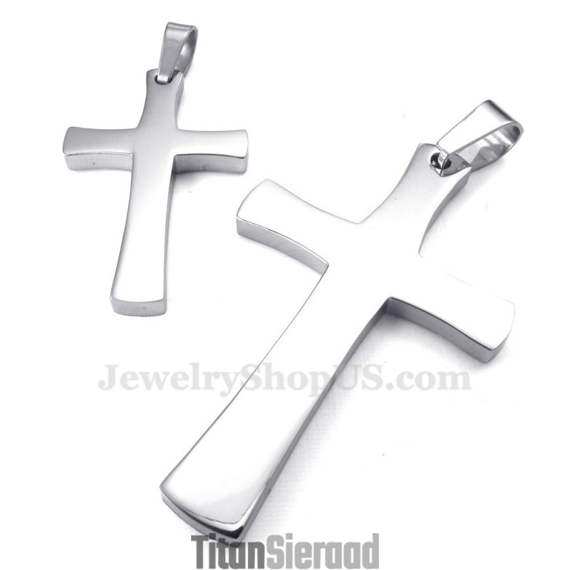 Zilveren Titanium Kruishanger Ketting (Gratis Ketting) (Één Paar) Zilveren Titanium Kruishanger Ketting (Gratis Ketting) (Één Paar)