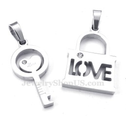 Titanium Zilveren Sleutelhanger Ketting (Gratis Ketting) (Één Paar)
