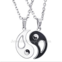 Titanium Tai Chi Hanger Ketting Voor Koppels (Gratis Ketting) (Één Paar)
