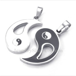 Titanium Tai Chi Hanger Ketting Voor Koppels (Gratis Ketting) (Één Paar)