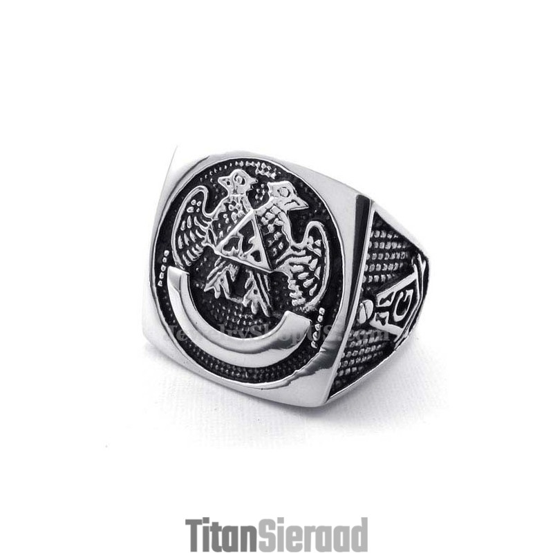 Titanium Vrijmetselaarsring Titanium Vrijmetselaarsring