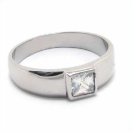 Diamanten Zetting 6 Mm Titanium Ingelegde Ring