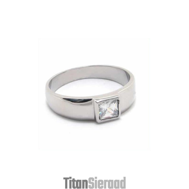 Diamanten Zetting 6 Mm Titanium Ingelegde Ring Diamanten Zetting 6 Mm Titanium Ingelegde Ring