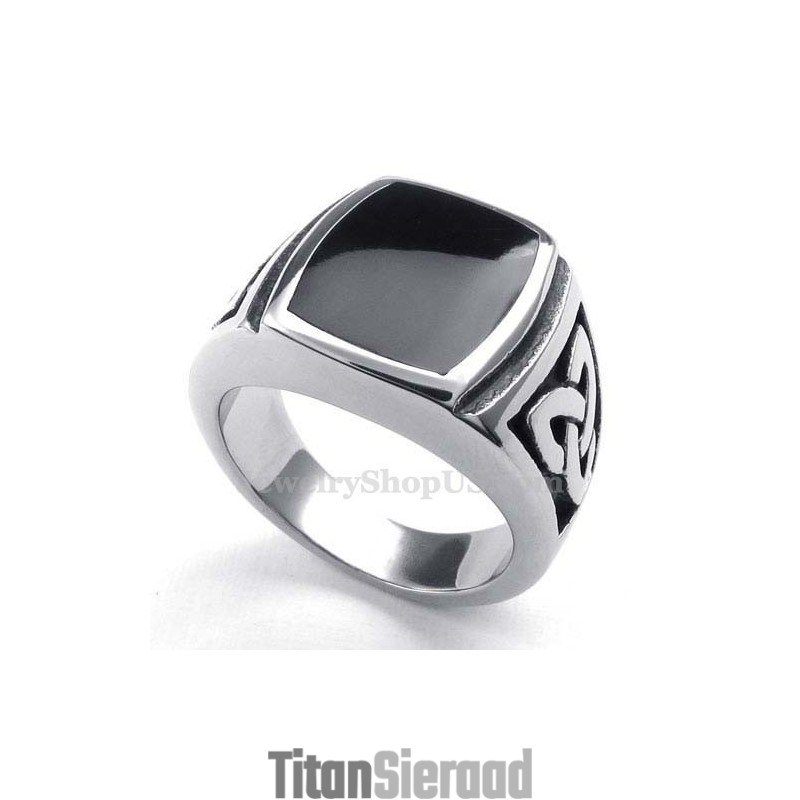 Zwarte Titanium Ring Voor Heren