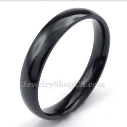 4 Mm Zwarte Gladde Titanium Ring