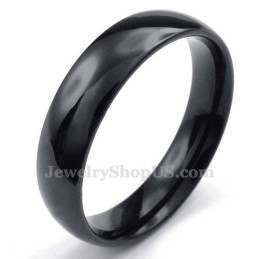 5 Mm Zwarte Titanium Gladde Ring