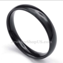 5 Mm Zwarte Titanium Gladde Ring