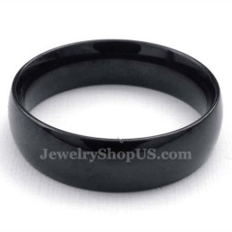 6 Mm Zwarte Titanium Gladde Ring
