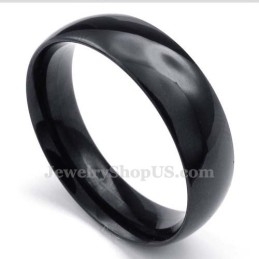6 Mm Zwarte Titanium Gladde Ring