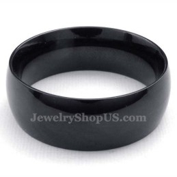 8 Mm Zwarte Gladde Titanium Ring