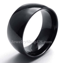 10 Mm Zwarte Gladde Titanium Ring