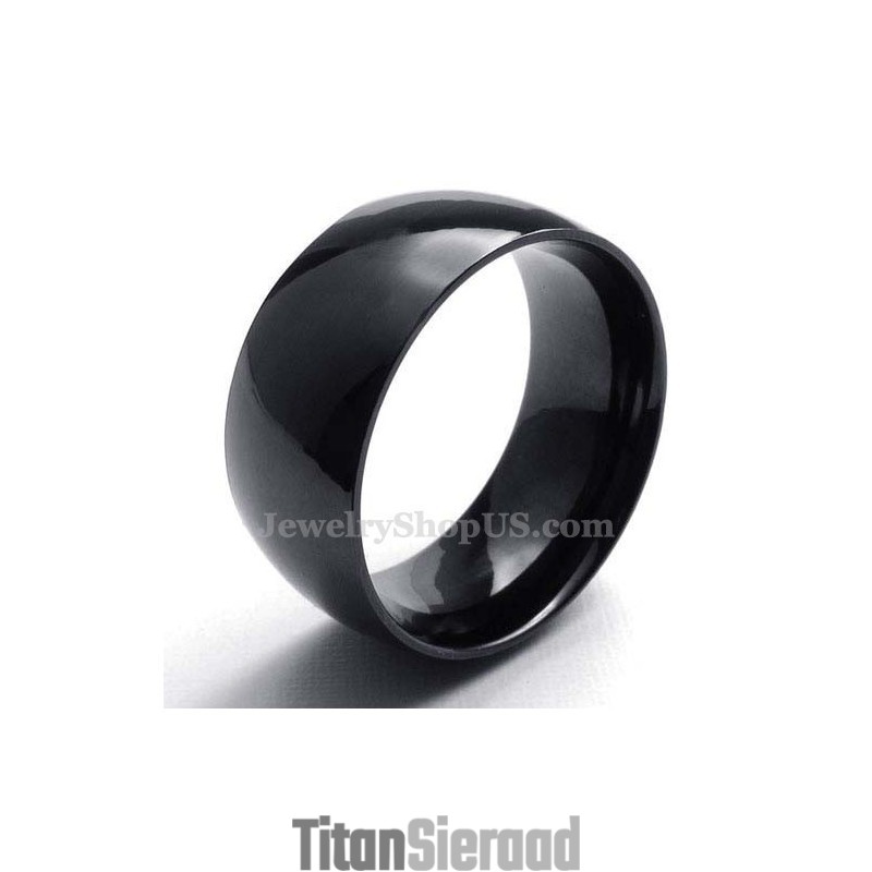 10 Mm Zwarte Gladde Titanium Ring 10 Mm Zwarte Gladde Titanium Ring