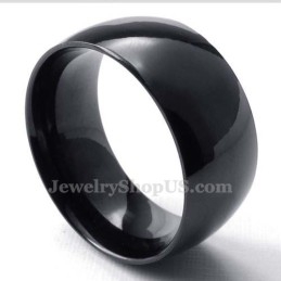 10 Mm Zwarte Gladde Titanium Ring