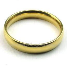 4 Mm Gouden Titanium Ronde Ring