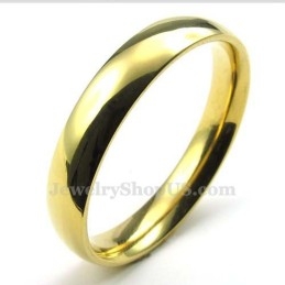 4 Mm Gouden Titanium Ronde Ring