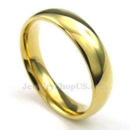 5 Mm Gouden Titanium Ronde Ring