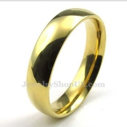 5 Mm Gouden Titanium Ronde Ring