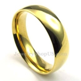 6 Mm Gouden Titanium Ronde Ring