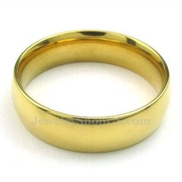 6 Mm Gouden Titanium Ronde Ring