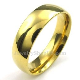 6 Mm Gouden Titanium Ronde Ring
