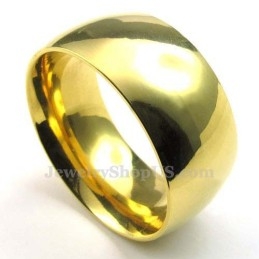 10 Mm Gouden Titanium Ronde Ring