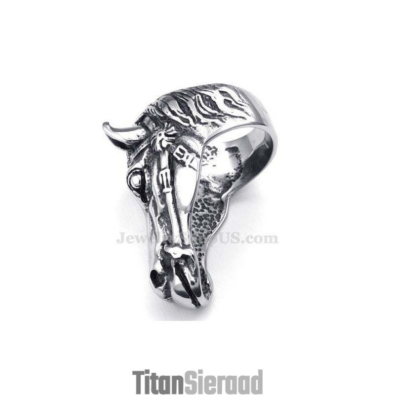 Titanium Paardenhoofd Ring